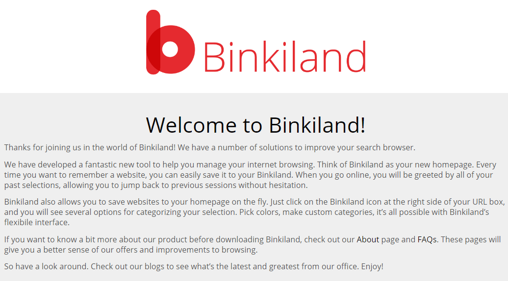 Binkiland Hijacker Removal Guide