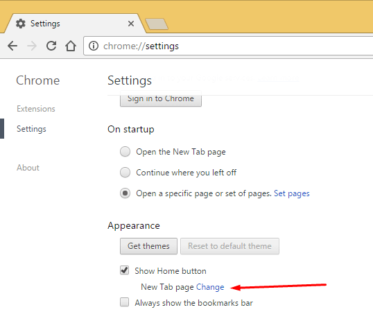 Remove Unwanted Homepage from Chrome 4