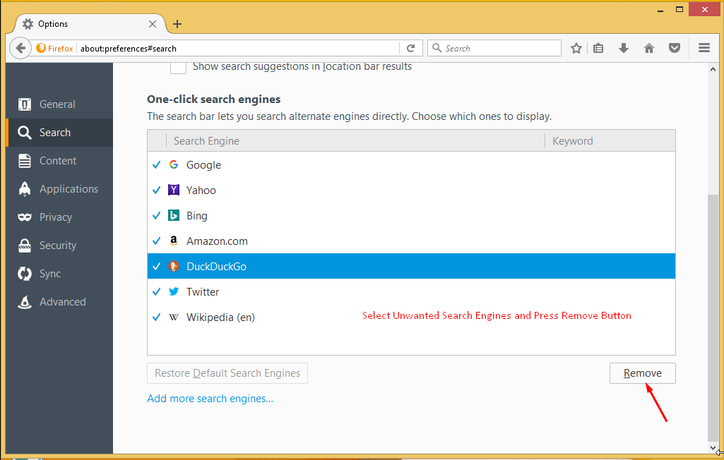 Remove Unwanted Search Engines from Firefox 3