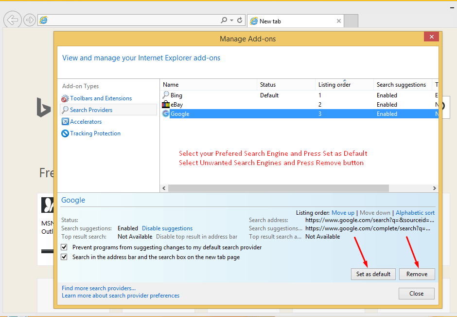 Remove Unwanted Search Engines from Internet Explorer 2