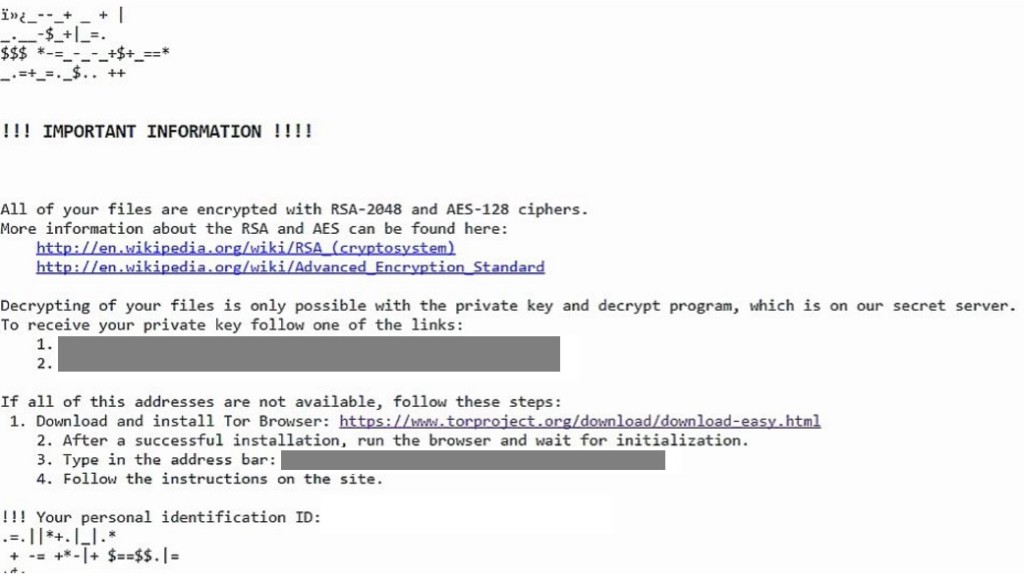 Odin Ransomware Ransom Note