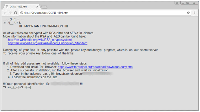 Osiris Ransomware Removal Guide