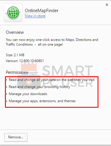 OnlineMapFinder Permissions